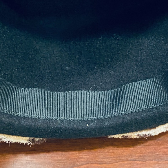 🌟2xHP🌟VTG 50s Fisk Black Wool & Leopard Print Bowler Hat - Picture 9 of 10